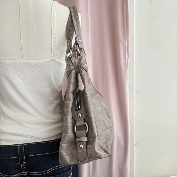 Coach Madison Maggie Bag In Embossed Crocodile Leather in Grey - Picture 4 of 6